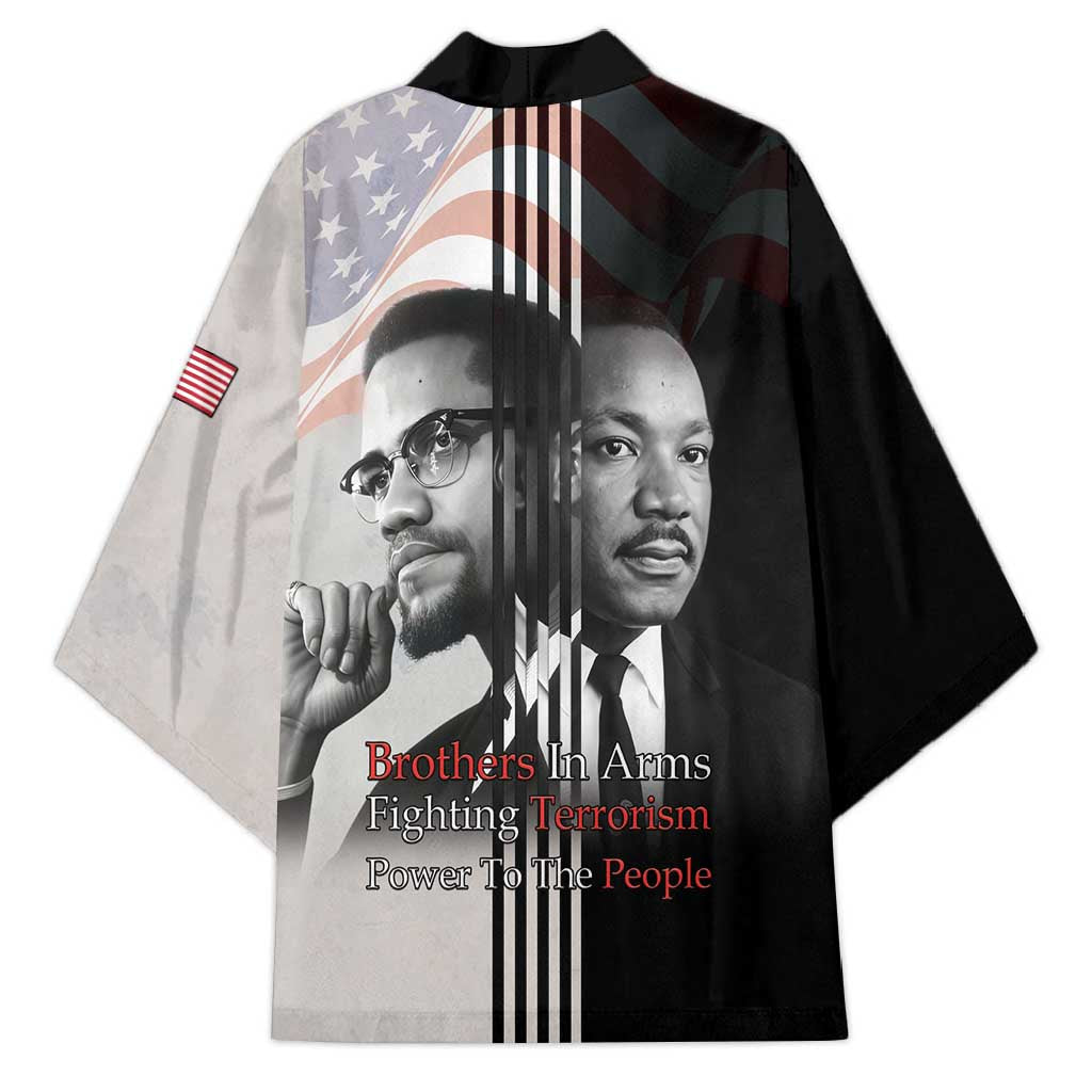 Martin Luther King And Malcolm X Kimono Two Minds One Movement - Wonder Print Shop