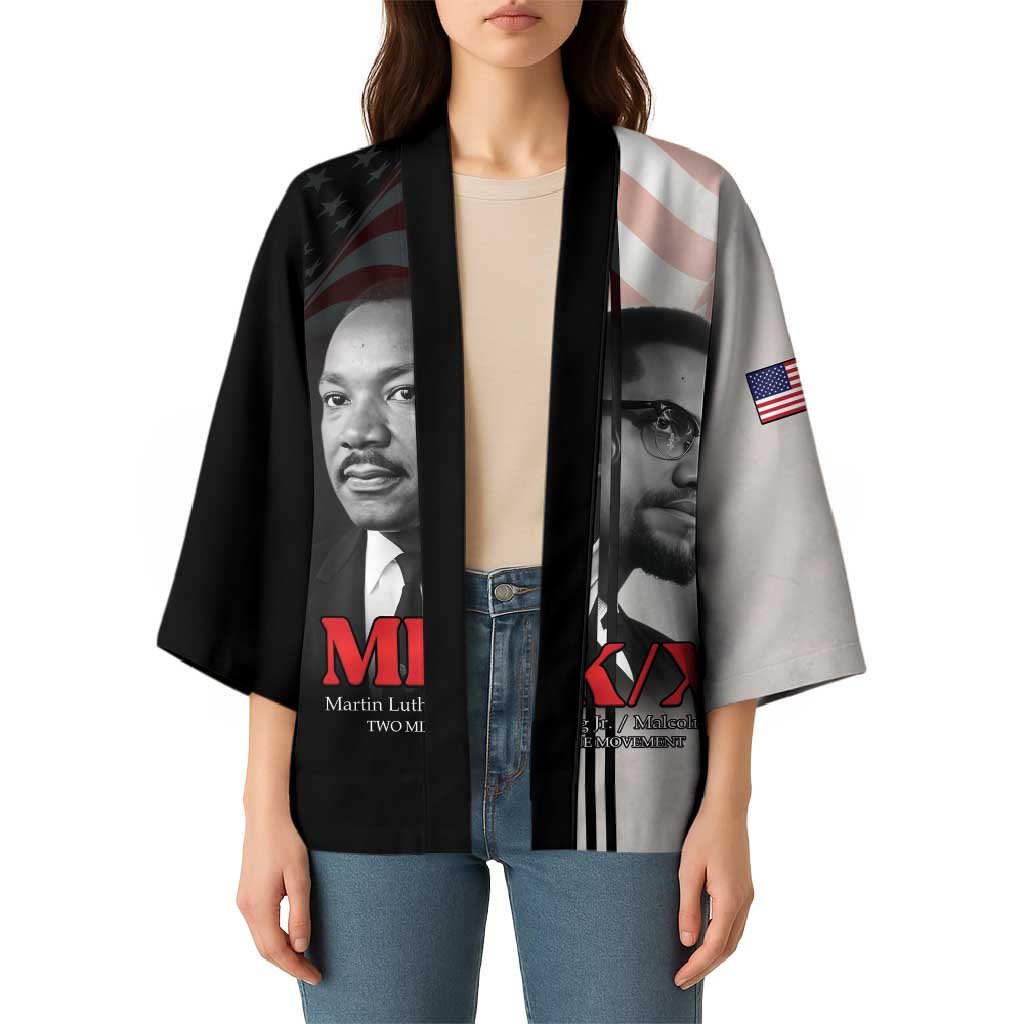 Martin Luther King And Malcolm X Kimono Two Minds One Movement - Wonder Print Shop
