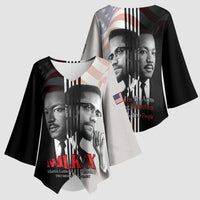 Martin Luther King And Malcolm X Kimono Sleeve Blouse Two Minds One Movement - Wonder Print Shop