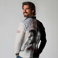 Martin Luther King And Malcolm X Long Sleeve Polo Shirt Two Minds One Movement - Wonder Print Shop