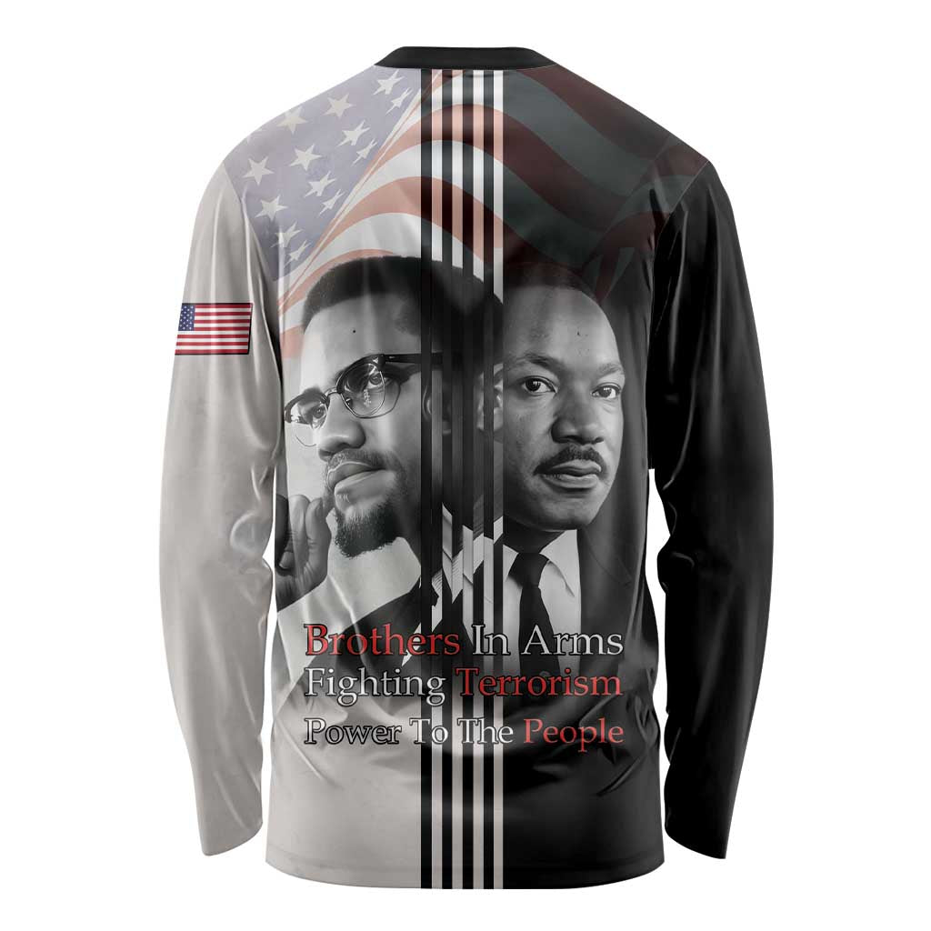 Martin Luther King And Malcolm X Long Sleeve Shirt Two Minds One Movement - Wonder Print Shop
