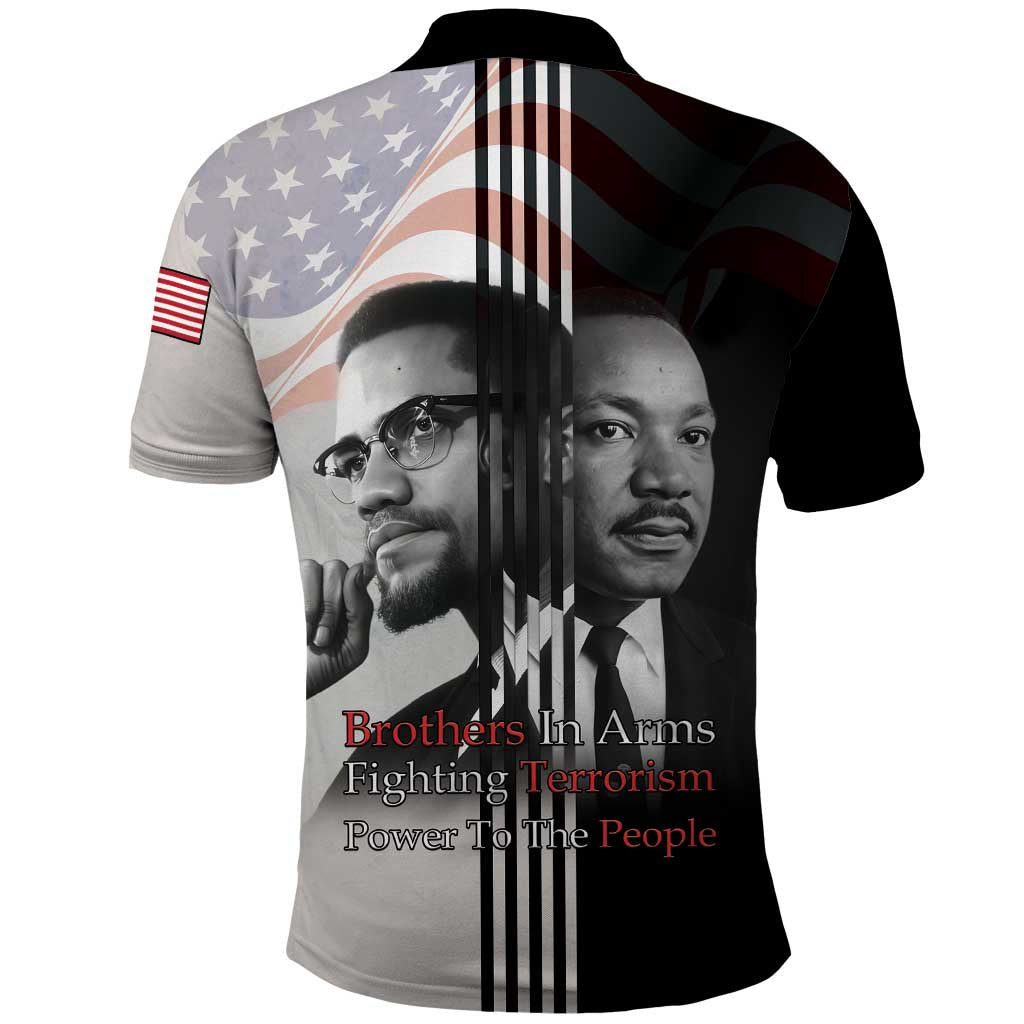 Martin Luther King And Malcolm X Polo Shirt Two Minds One Movement - Wonder Print Shop