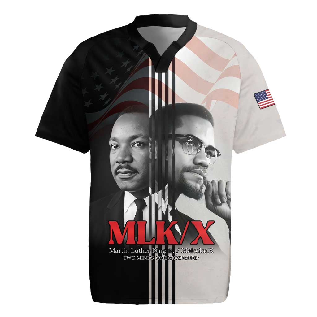 Martin Luther King And Malcolm X Rugby Jersey Two Minds One Movement - Wonder Print Shop