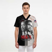 Martin Luther King And Malcolm X Scrub Top Two Minds One Movement - Wonder Print Shop