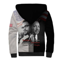Martin Luther King And Malcolm X Sherpa Hoodie Two Minds One Movement - Wonder Print Shop