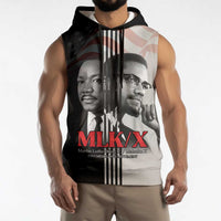 Martin Luther King And Malcolm X Sleeveless Hoodie Two Minds One Movement - Wonder Print Shop