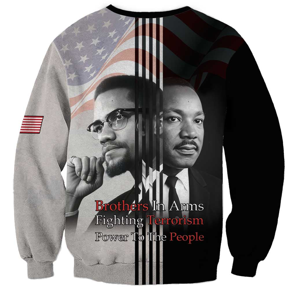 Martin Luther King And Malcolm X Sweatshirt Two Minds One Movement - Wonder Print Shop