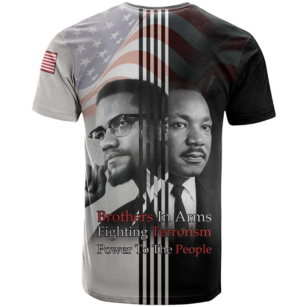 Martin Luther King And Malcolm X T Shirt Two Minds One Movement - Wonder Print Shop