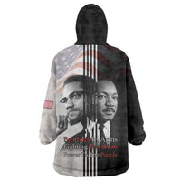 Martin Luther King And Malcolm X Wearable Blanket Hoodie Two Minds One Movement - Wonder Print Shop