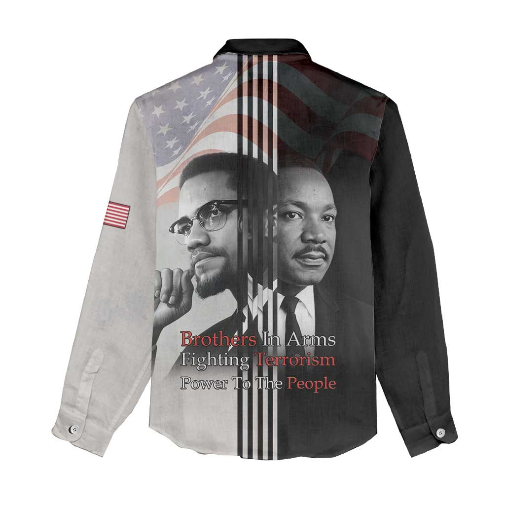 Martin Luther King And Malcolm X Women Casual Shirt Two Minds One Movement - Wonder Print Shop
