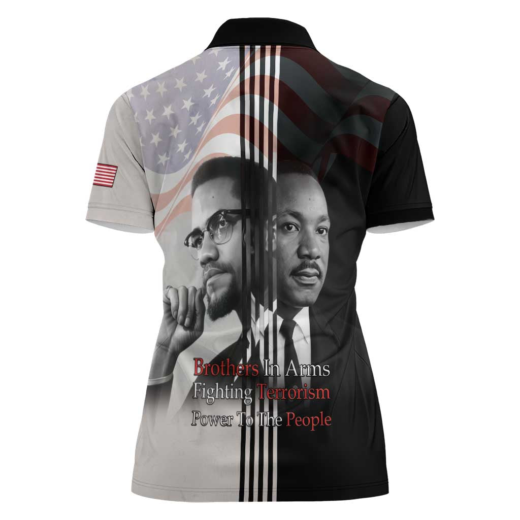 Martin Luther King And Malcolm X Women Polo Shirt Two Minds One Movement - Wonder Print Shop