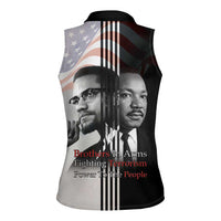 Martin Luther King And Malcolm X Women Sleeveless Polo Shirt Two Minds One Movement - Wonder Print Shop