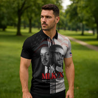 Martin Luther King And Malcolm X Zipper Polo Shirt Two Minds One Movement - Wonder Print Shop