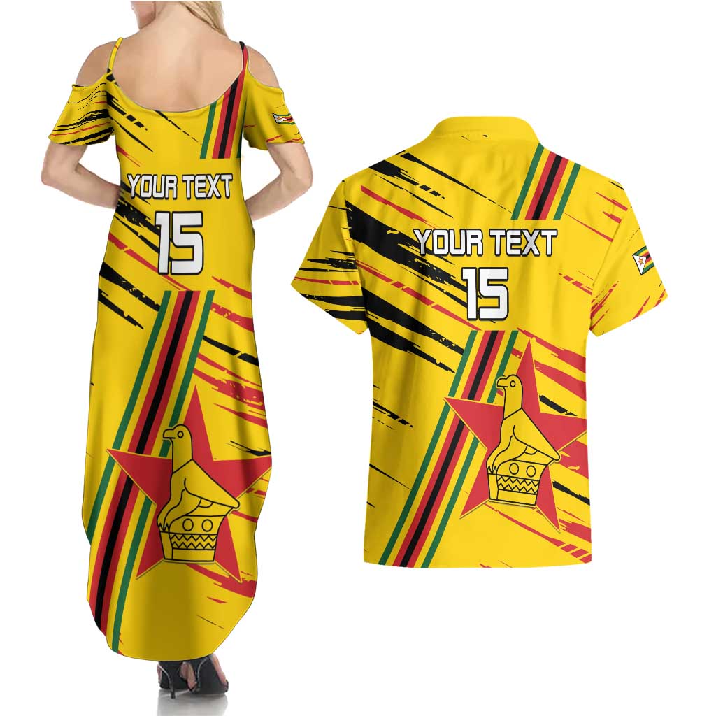 Custom Zimbabwe Football Couples Matching Summer Maxi Dress and Hawaiian Shirt Go Warriors