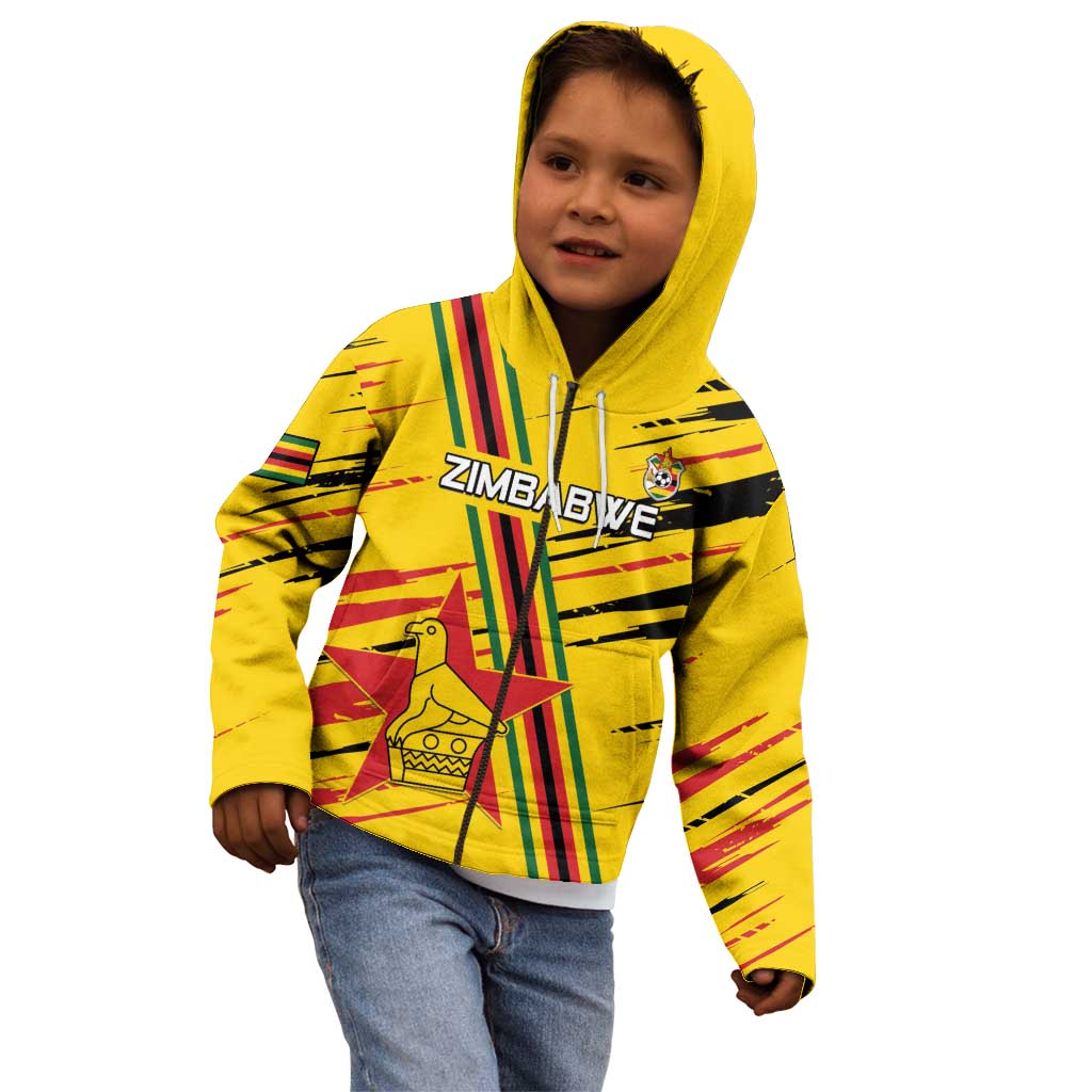 Custom Zimbabwe Football Kid Hoodie Go Warriors