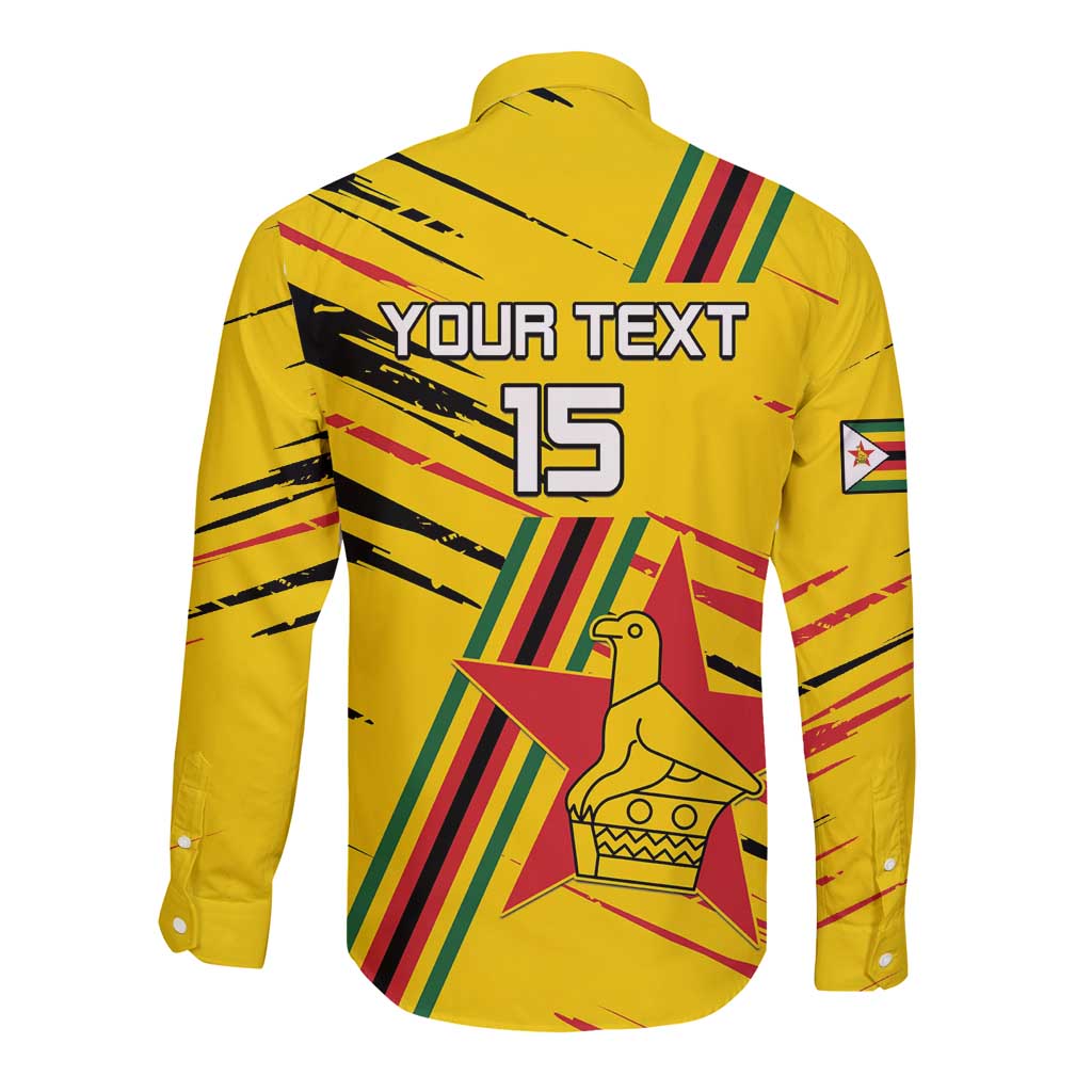 Custom Zimbabwe Football Long Sleeve Button Shirt Go Warriors