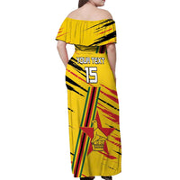 Custom Zimbabwe Football Off Shoulder Maxi Dress Go Warriors