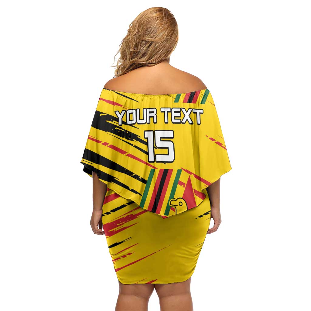 Custom Zimbabwe Football Off Shoulder Short Dress Go Warriors