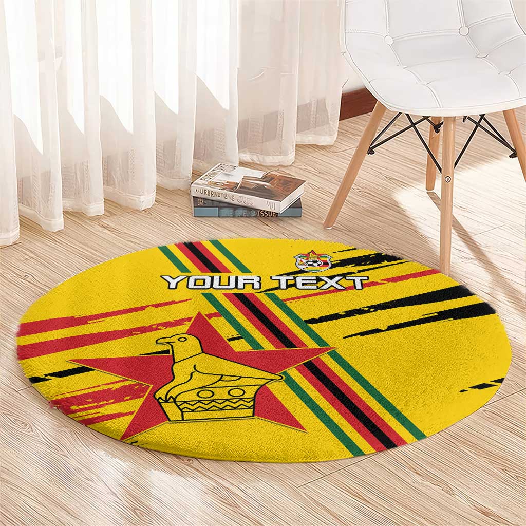 Custom Zimbabwe Football Round Carpet Go Warriors