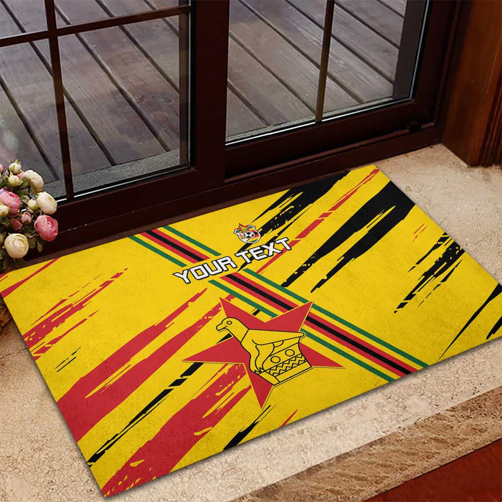 Custom Zimbabwe Football Rubber Doormat Go Warriors