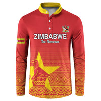 Custom Zimbabwe Cricket Button Sweatshirt Go Chevrons