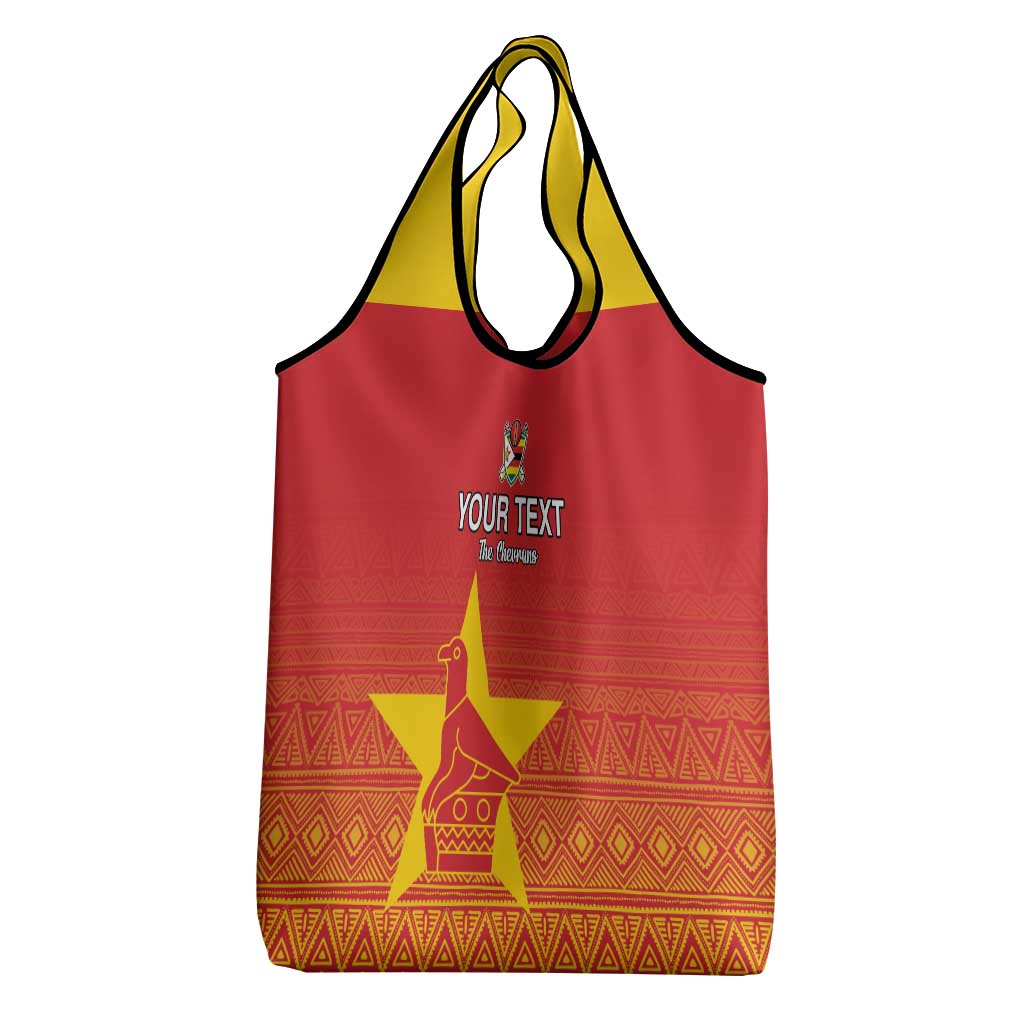 Custom Zimbabwe Cricket Grocery Bag Go Chevrons