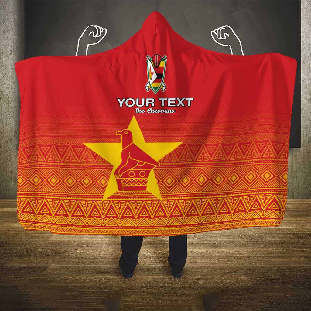 Custom Zimbabwe Cricket Hooded Blanket Go Chevrons