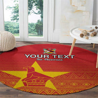 Custom Zimbabwe Cricket Round Carpet Go Chevrons