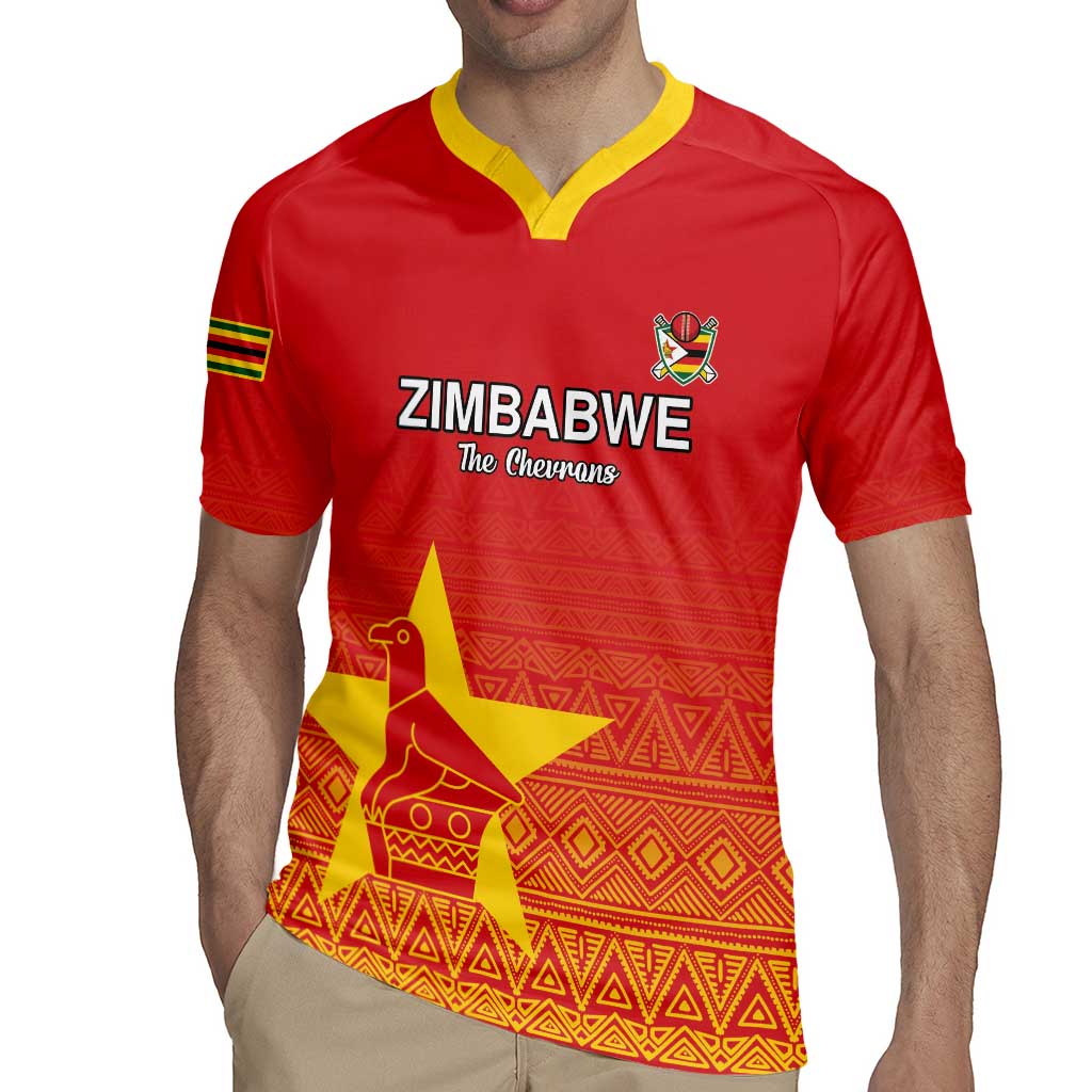 Custom Zimbabwe Cricket Rugby Jersey Go Chevrons