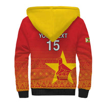 Custom Zimbabwe Cricket Sherpa Hoodie Go Chevrons