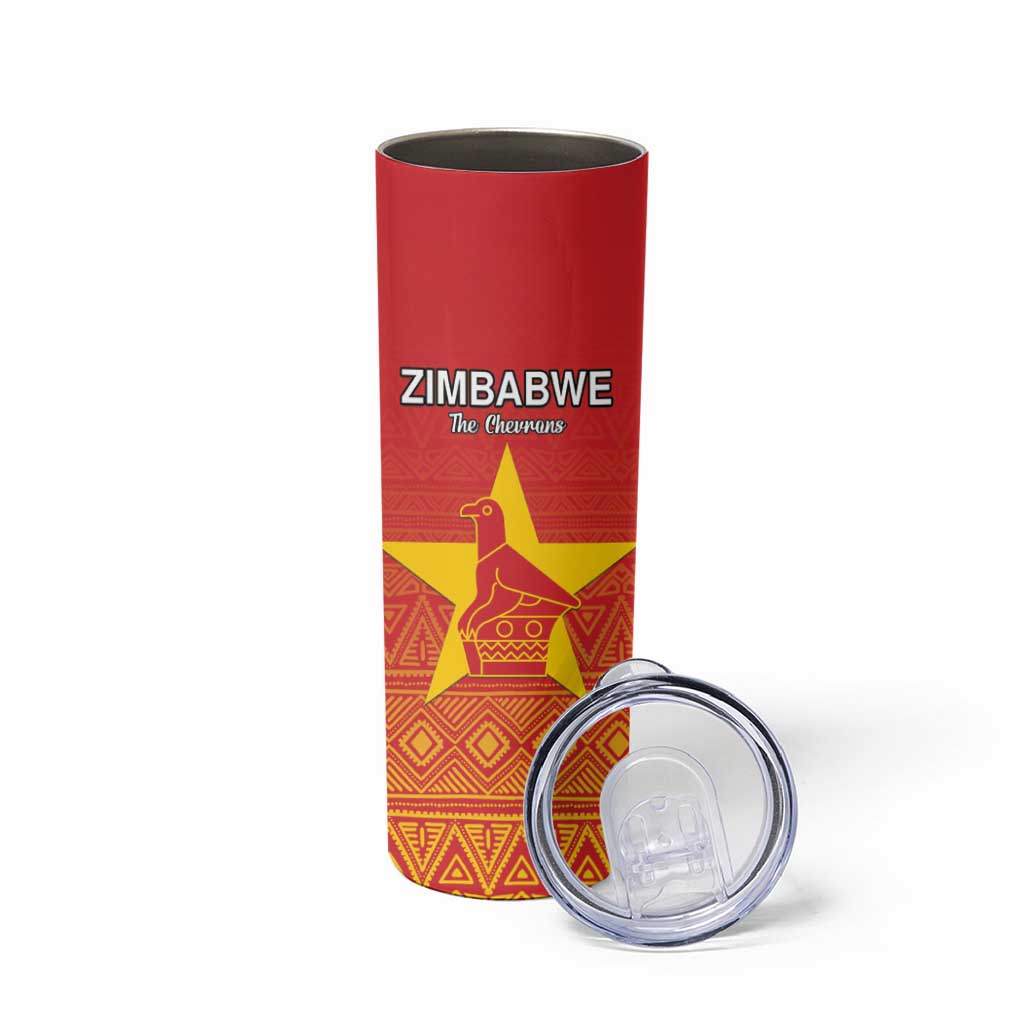Custom Zimbabwe Cricket Skinny Tumbler Go Chevrons