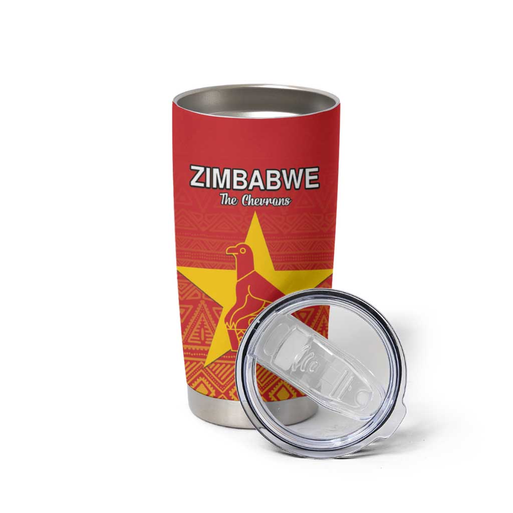 Custom Zimbabwe Cricket Tumbler Cup Go Chevrons