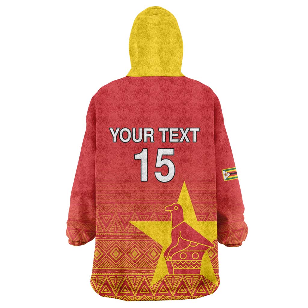 Custom Zimbabwe Cricket Wearable Blanket Hoodie Go Chevrons