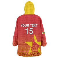 Custom Zimbabwe Cricket Wearable Blanket Hoodie Go Chevrons