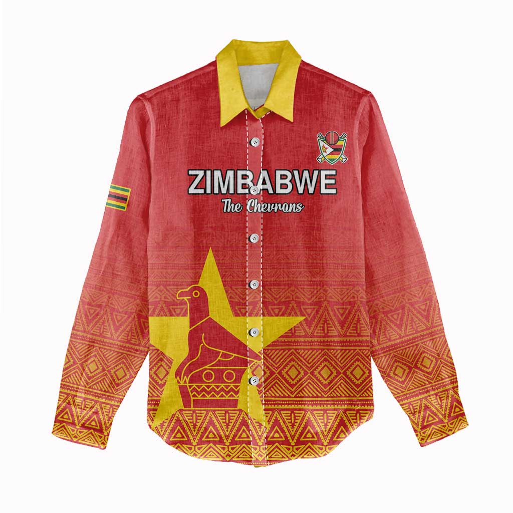 Custom Zimbabwe Cricket Women Casual Shirt Go Chevrons