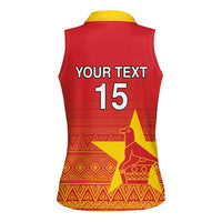 Custom Zimbabwe Cricket Women Sleeveless Polo Shirt Go Chevrons
