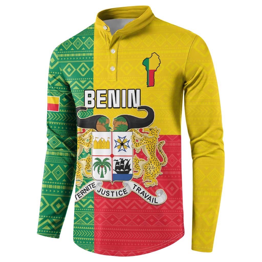 Personalised Benin Button Sweatshirt Coat Of Arms Flag Style