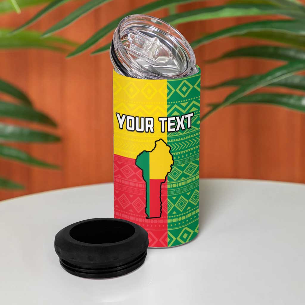 Personalised Benin 4 in 1 Can Cooler Tumbler Coat Of Arms Flag Style