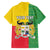 Personalised Benin Family Matching Off The Shoulder Long Sleeve Dress and Hawaiian Shirt Coat Of Arms Flag Style