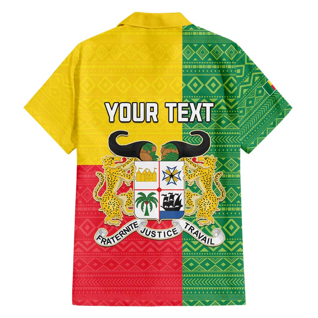 Personalised Benin Family Matching Summer Maxi Dress and Hawaiian Shirt Coat Of Arms Flag Style
