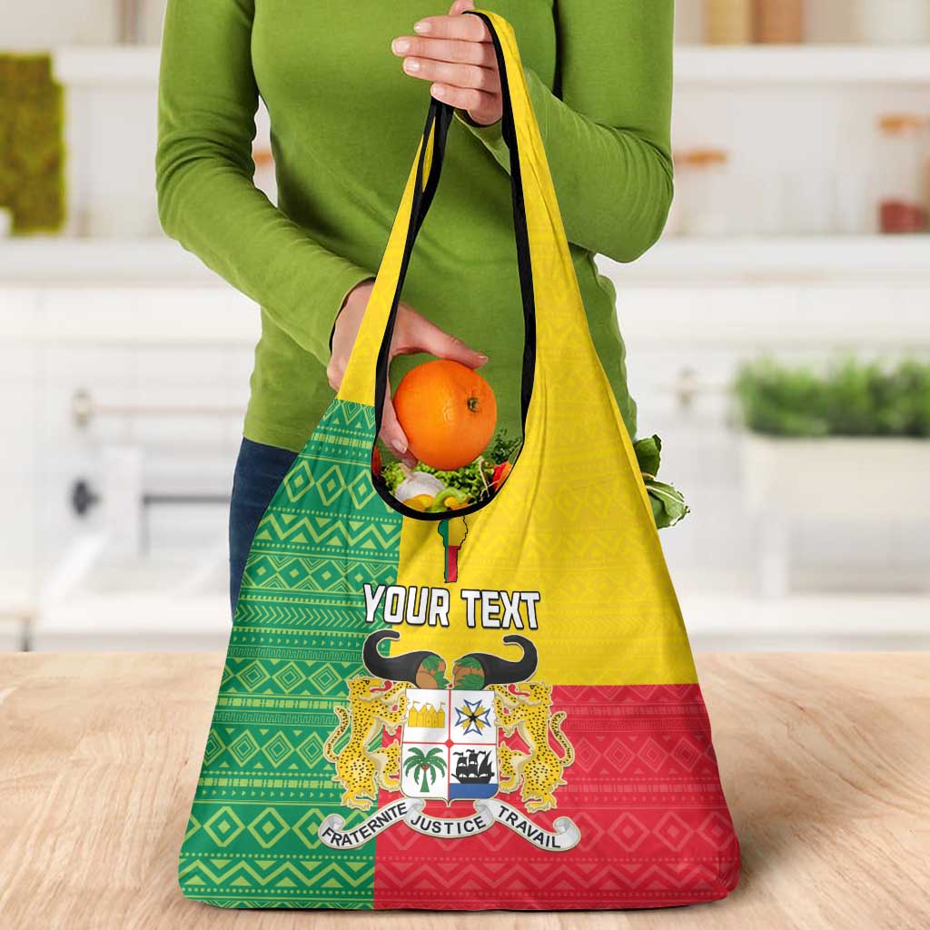 Personalised Benin Grocery Bag Coat Of Arms Flag Style