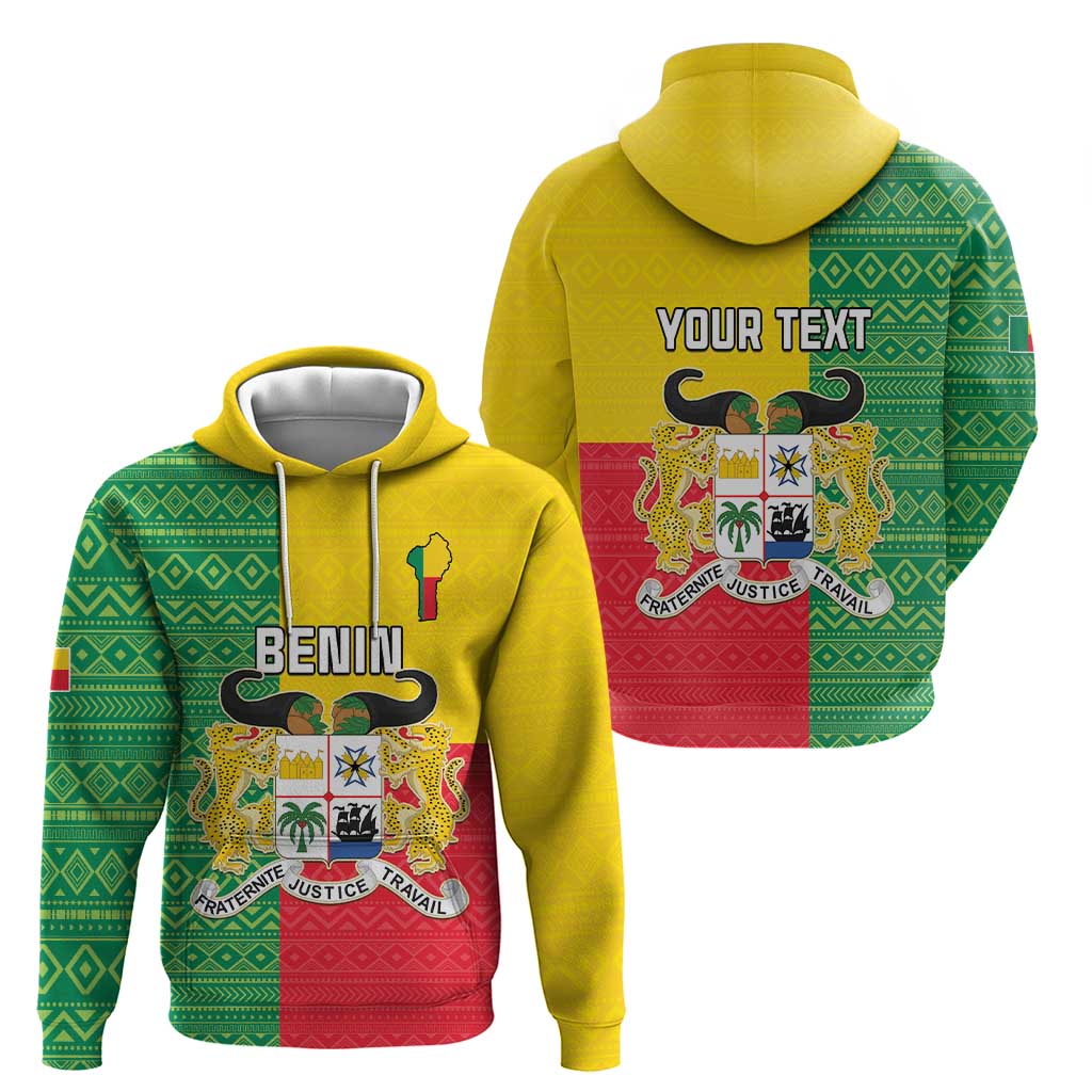 Personalised Benin Hoodie Coat Of Arms Flag Style