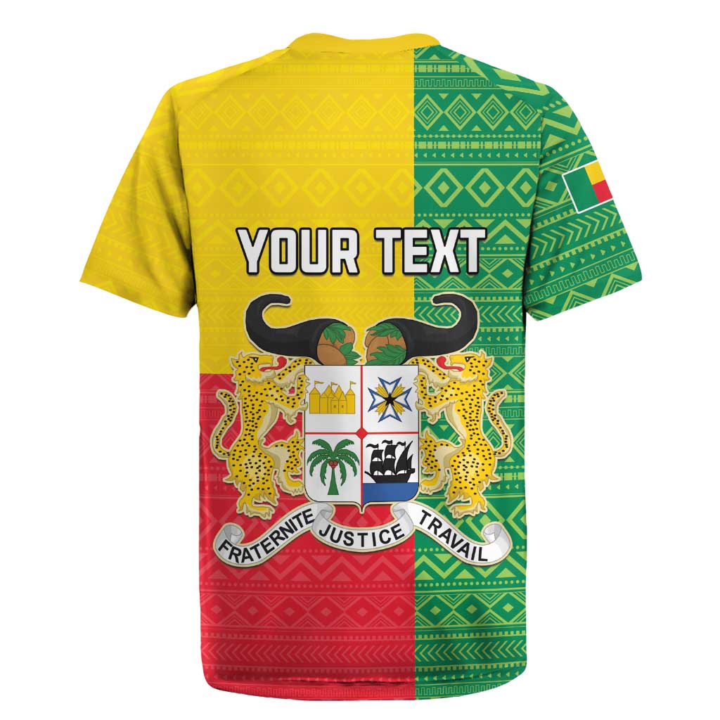 Personalised Benin Rugby Jersey Coat Of Arms Flag Style