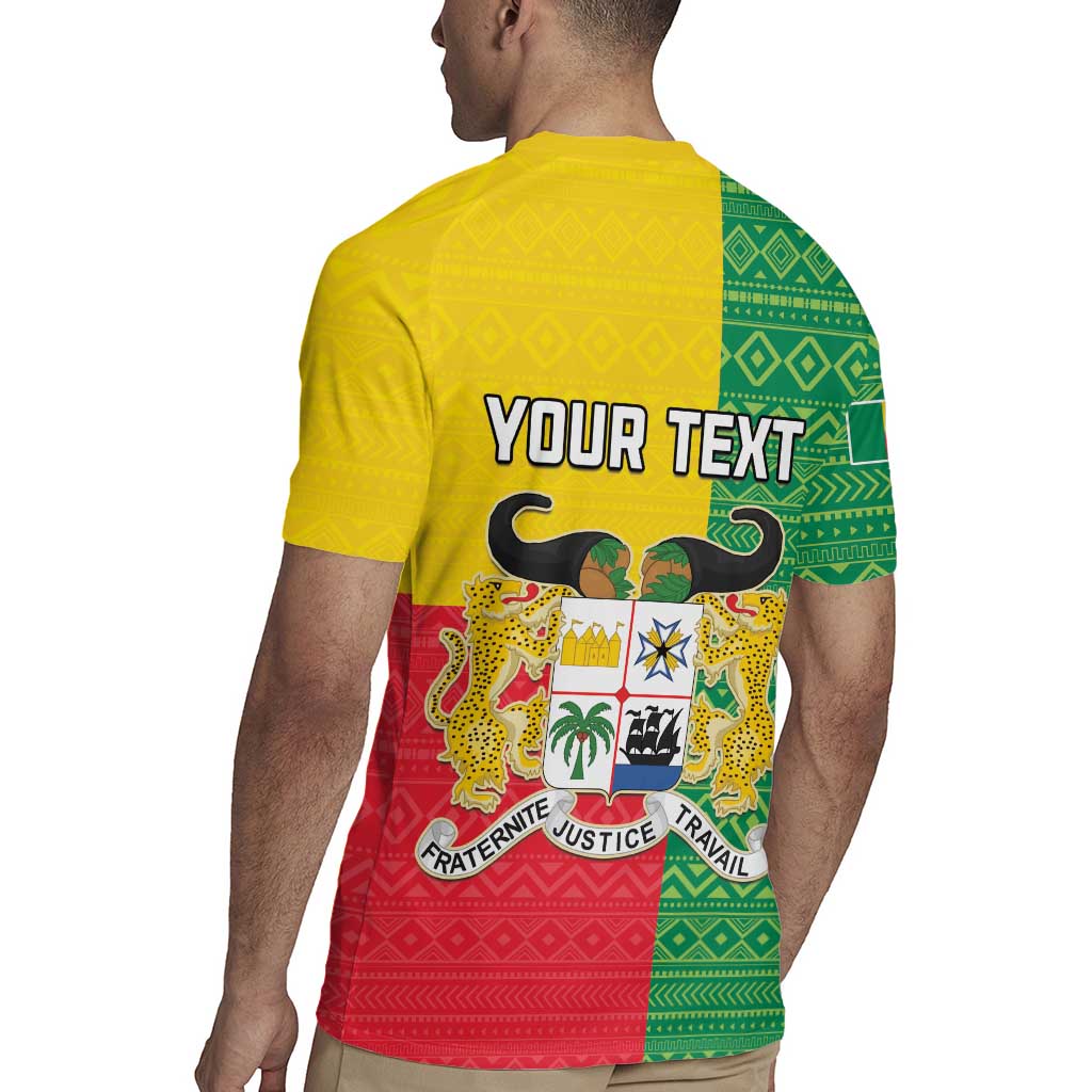Personalised Benin Rugby Jersey Coat Of Arms Flag Style