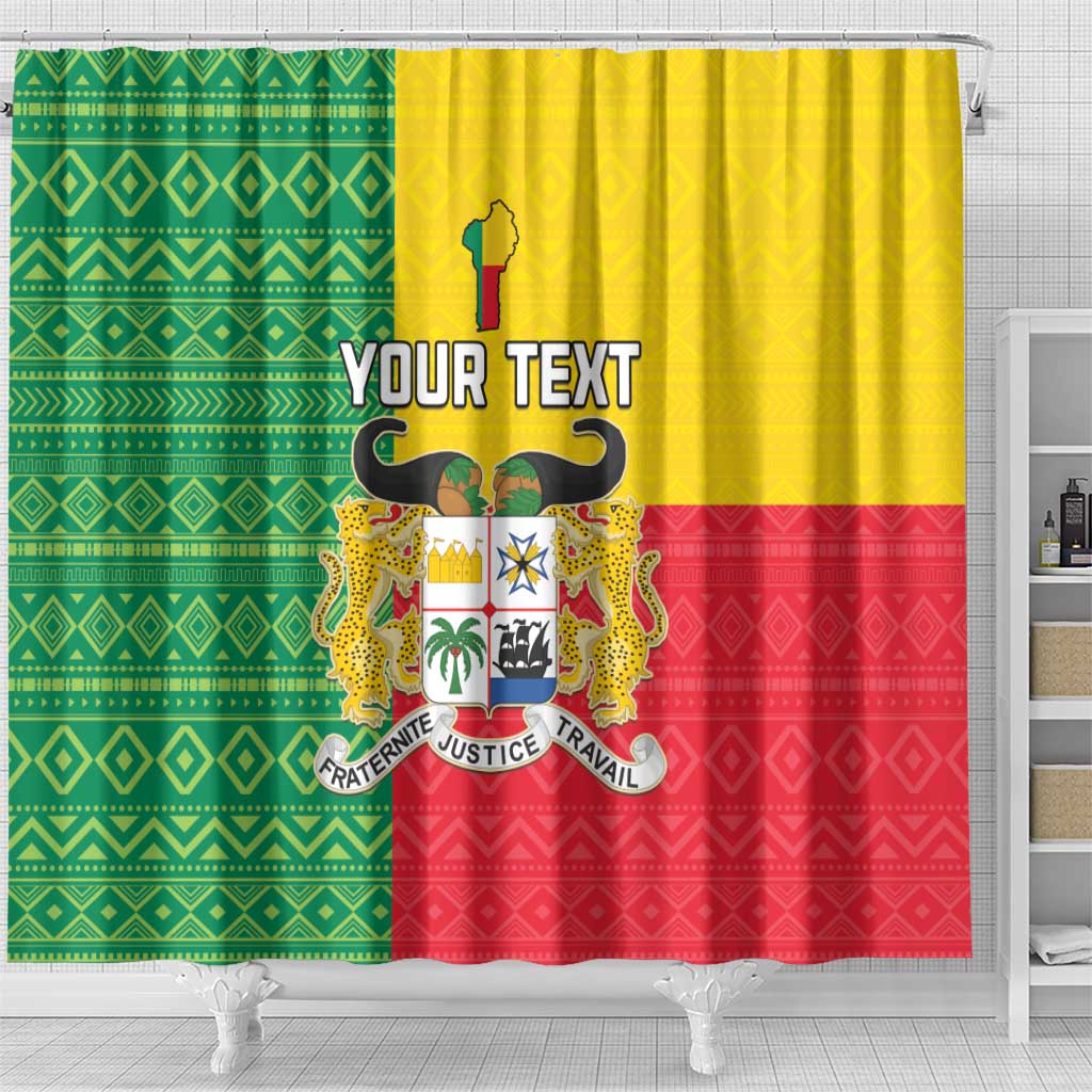 Personalised Benin Shower Curtain Coat Of Arms Flag Style