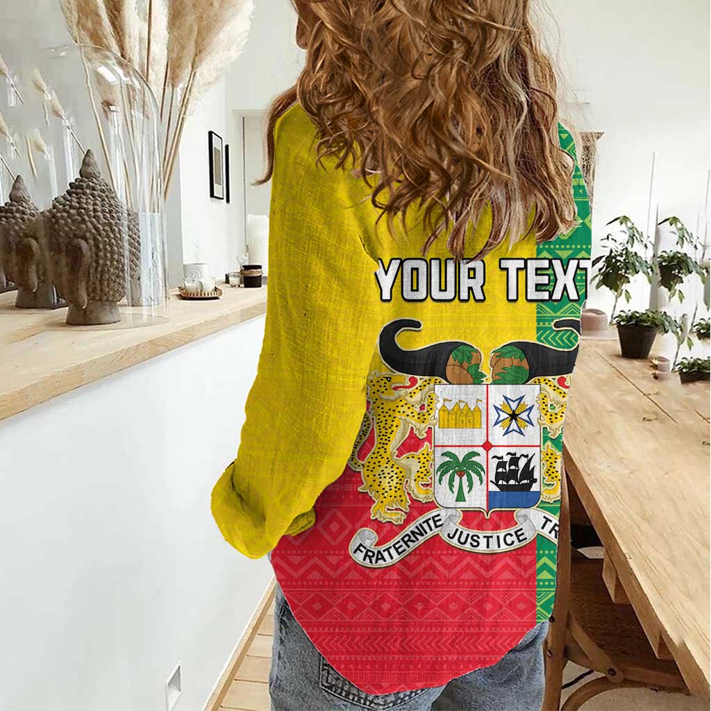 Personalised Benin Women Casual Shirt Coat Of Arms Flag Style