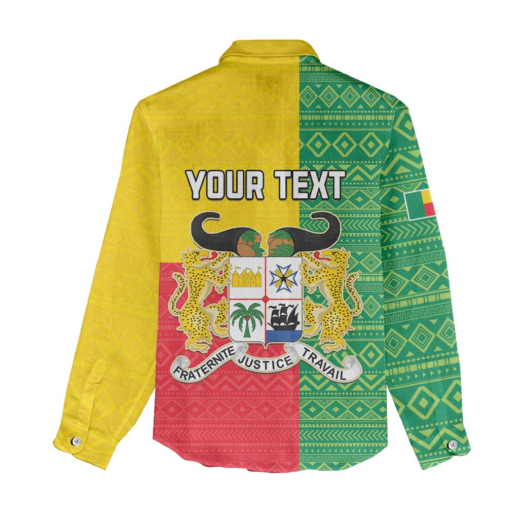 Personalised Benin Women Casual Shirt Coat Of Arms Flag Style