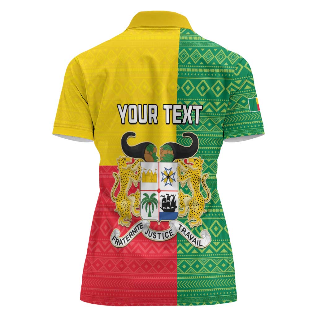 Personalised Benin Women Polo Shirt Coat Of Arms Flag Style