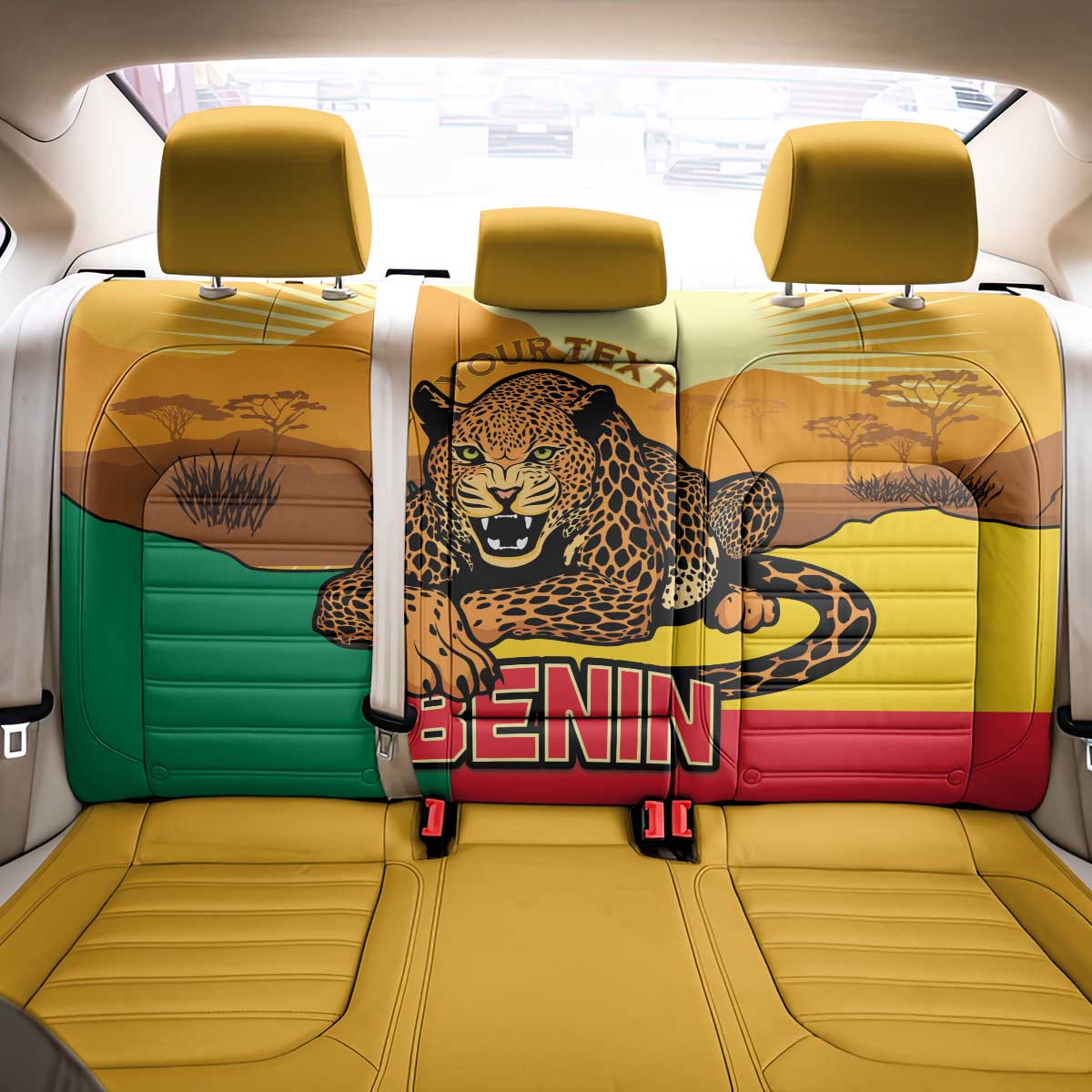 Personalised Benin Leopard Back Car Seat Cover Stay True - Stay Wild
