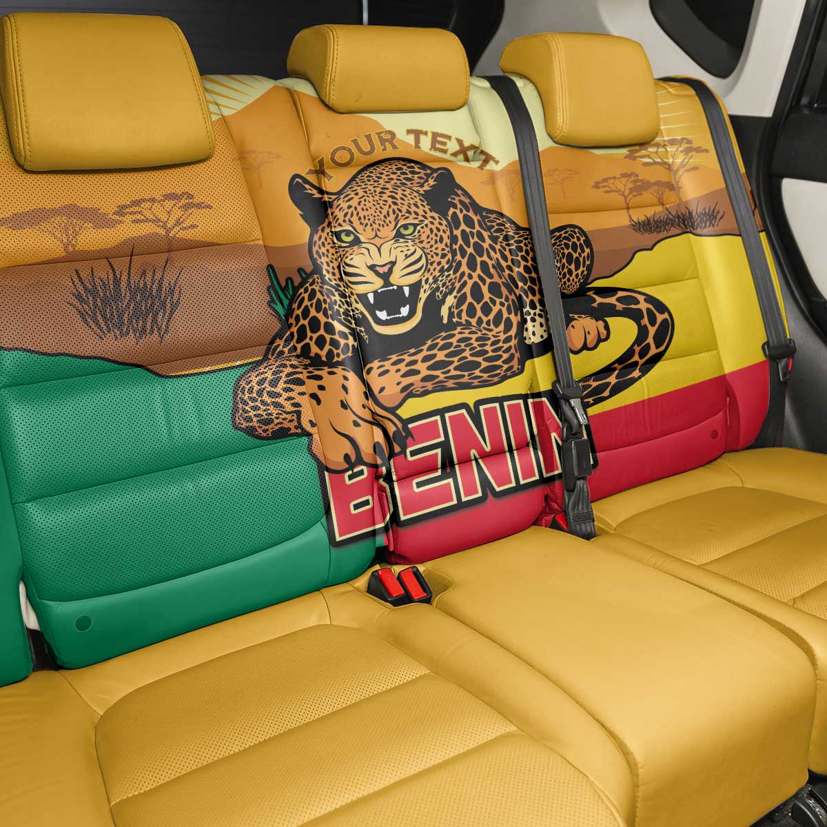 Personalised Benin Leopard Back Car Seat Cover Stay True - Stay Wild